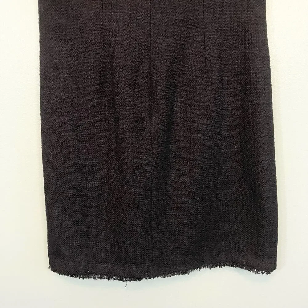 Karl Lagerfeld Paris Dress Womens 12 Black Fringes Mini Sheath Sleeveless NWOT - Picture 5 of 10